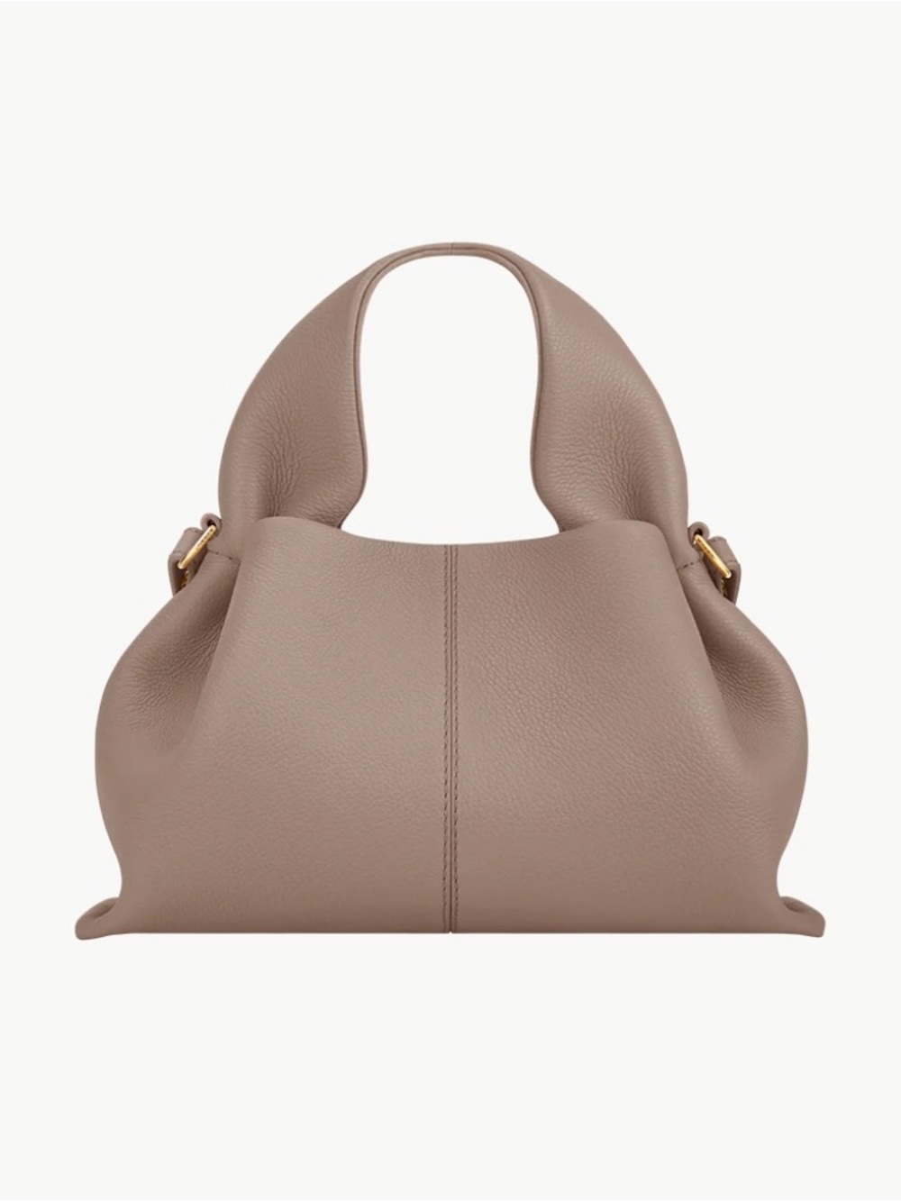 Taupe Leather Hobo Bag - Women